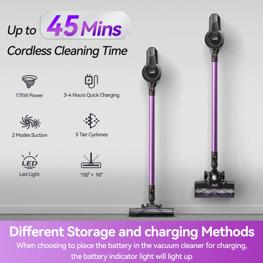 INSE N660 Cordless Vacuum Cleaner, 20Kpa 6 in 1 Stick Handheld Vacuum for Carpet, Hard Floor, Pet Hair