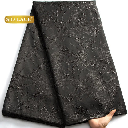 SJD LACE African Lace Fabric 2025 High Quality French Gild Brocade Jacquard Lace Fabric For Women Wedding Party Dresses Sew 3464
