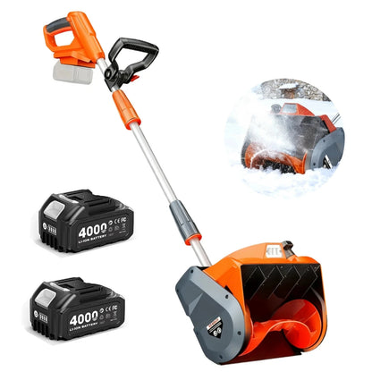 TaskStar Cordless Snow Blower w/LED Light 23 Ft Thrower Distance Electric Snow Shovel With 2 4.0Ah Batteries&Directional Plate