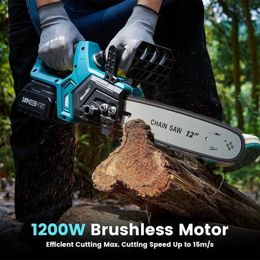 SEESII 12-Inch Brushless Electric Chainsaw For Makita Battery Cordless Chain Saw Firewood Tree Cutting Garden Pruning Tool pin