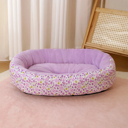 Floral All Season Dog Bed for French Bulldog Chihuahua Soft Cat Bed for Dogs Sleeping Puppy Pad Sofa Dog Bed  Four Color Pet Pad