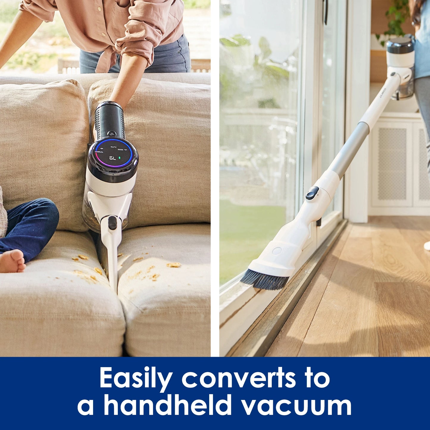 Tineco Pure ONE S15 Ess Smart Cordless Vacuum Cleaner Stick Vacuum Brush Deep Clean Hard Floor Carpets Pet Hair Clean LED Light