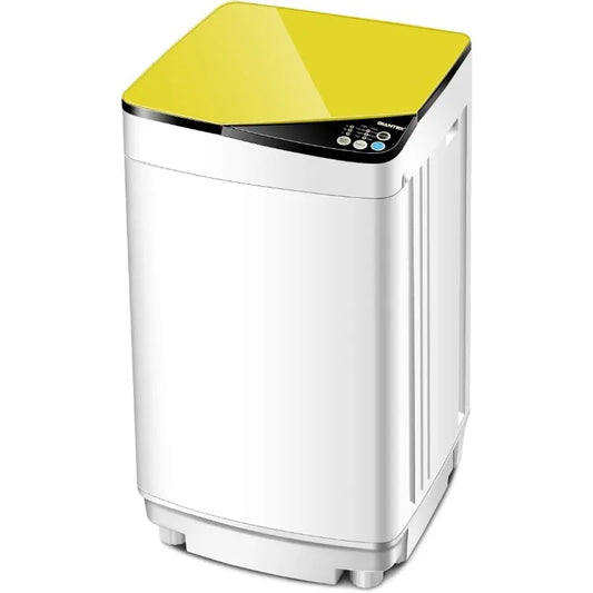 Portable Washer and Spin Dryer 7.7lbs Capacity Compact Laundry Washer with Built-in Barrel Light Drain Pump and Long Hose