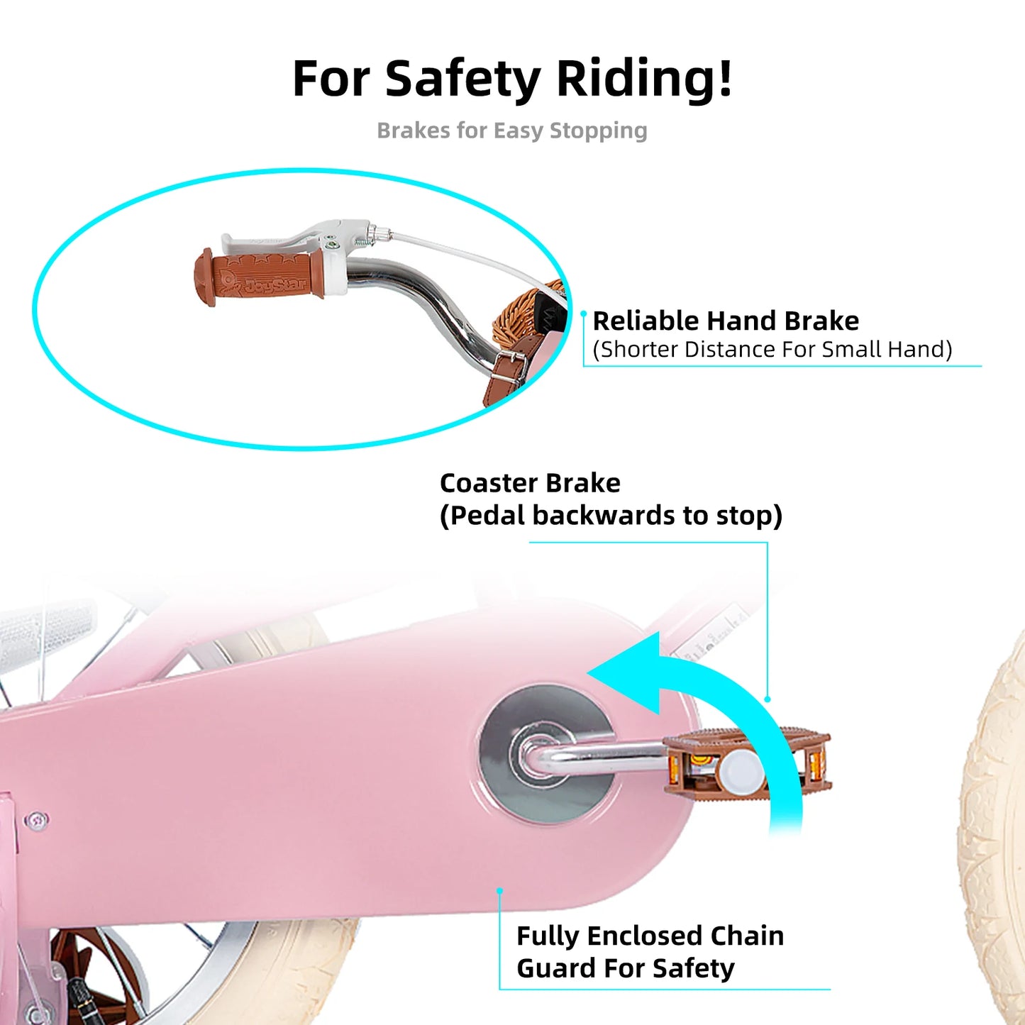 JOYSTAR Retro Style Girls Bike for 2-12 Years Kids, 12 14 16 Inch Kids Bike with Training Wheels, 20 Inch with Kickstand, Pink