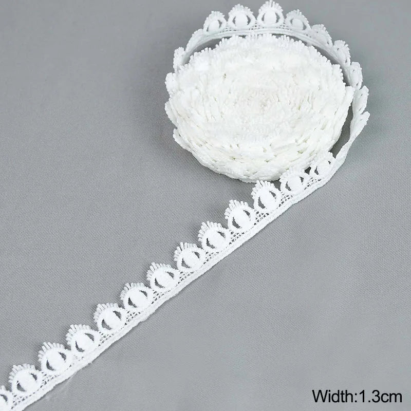 5Yard/rol White Lace Ribbon Tape Fabric Wedding Decoration Gift Wrapping Embroidered Lace Trim DIY Clothes Sewing Craft Supplies