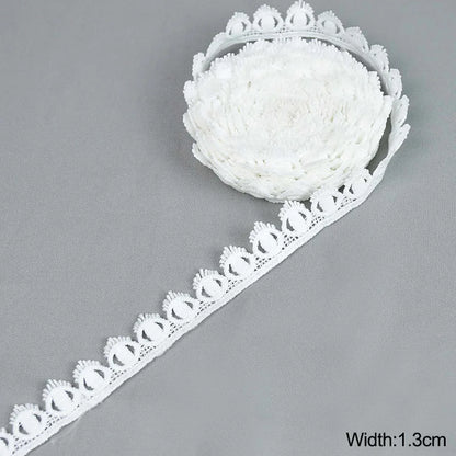 5Yard/rol White Lace Ribbon Tape Fabric Wedding Decoration Gift Wrapping Embroidered Lace Trim DIY Clothes Sewing Craft Supplies