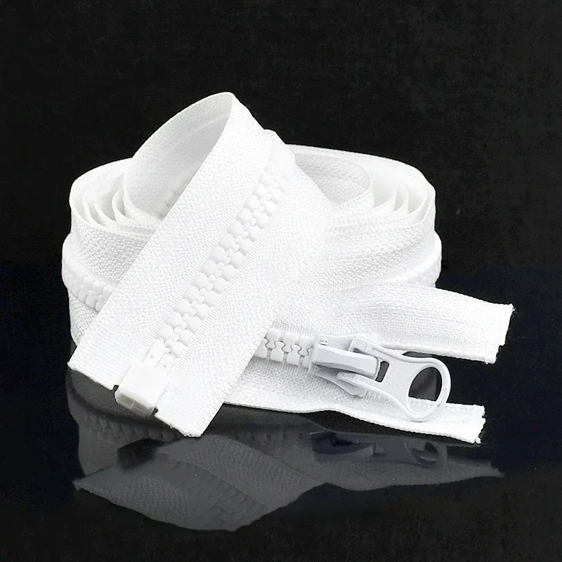 60-300cm 5# 8# Resin Zipper for Sewing Long Open-End Zippers with Single/Double Sliders Tent Coat Clothes Zip Repair Accessories