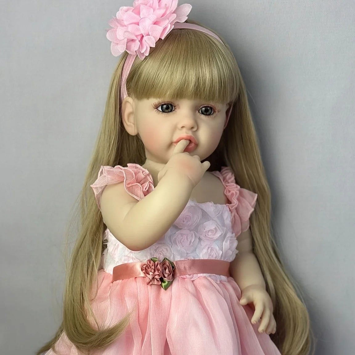 1pc 22in/55cm Reborn doll, teen full body soft vinyl lifelike can stand Princess Girl Doll Teen Babe Teen birthday gift