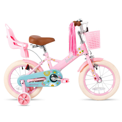 STITCH Little Daisy Kids Bike for Girls Ages 2-7 Years, 12 14 16 Inch Girls Bikes with Doll Bike Seat & Streamers