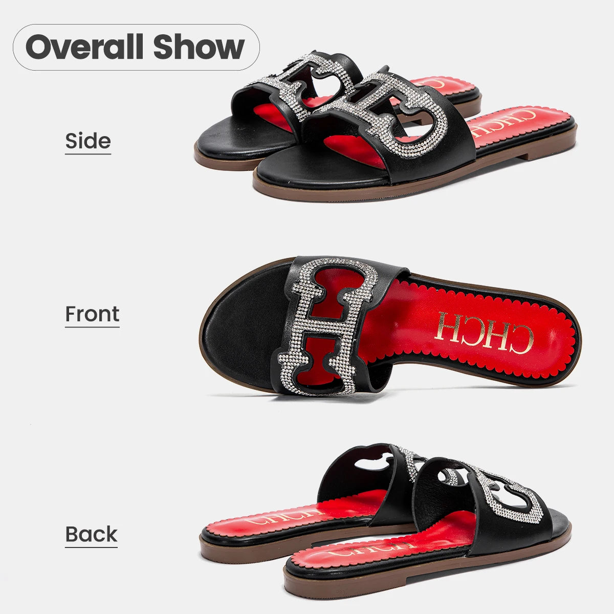 Full Diamond Design Fashion New Women's Slippers Simple Solid Color Fine Workmanship Classic Women's Outdoor Slippers