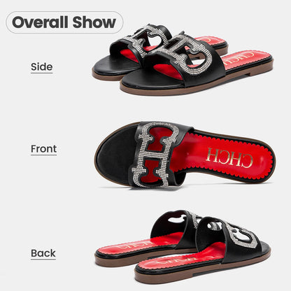 Full Diamond Design Fashion New Women's Slippers Simple Solid Color Fine Workmanship Classic Women's Outdoor Slippers