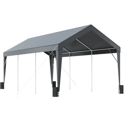SucceBuy Carport 10x20ft Heavy Duty Car Canopy Garage with 8 Reinforced Poles and 4 Weight Bags UV Resistant Waterproof Tarp