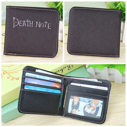 Death Note Anime Black PU Leather Short Wallet Card and Coin Purse for Boys Girls Gift