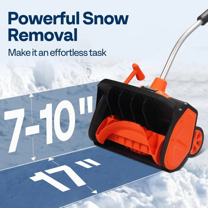 17Inches Cordless Snow Shovel 40V Battery Powered Electric Snow Blower with Adjustable Front Handle and 3 Adjustable Throwing D