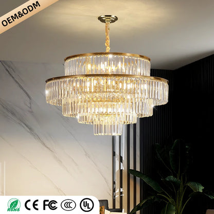 Hanging Chandelier Living Room Hall Lighting Villa Dining Table LED High-end Luxury Dining Room Crystal Chandeliers