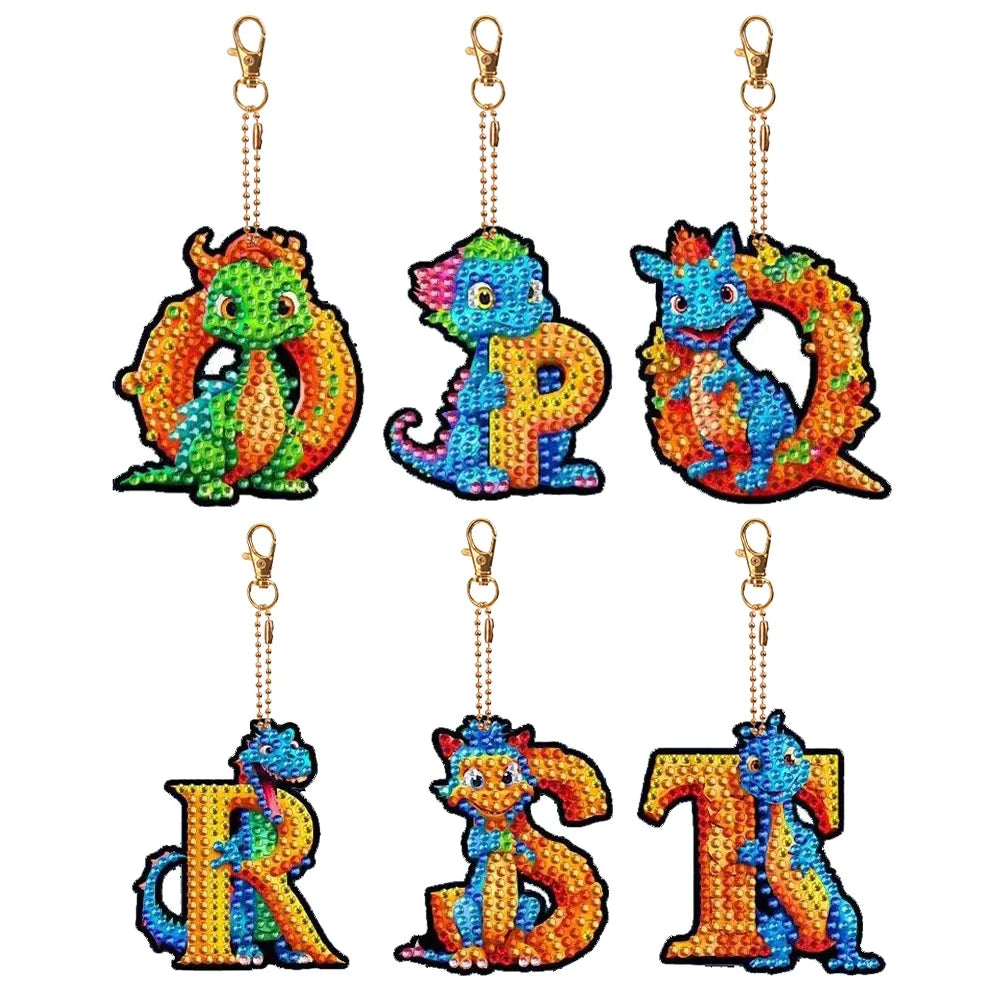 5/6PCS Diamond Painting Art Keychains Full Drill Keyring Butterfly Owl Double Sided Pendant Rhinestone Painting Pendant Ornament