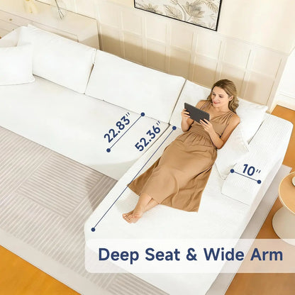 2025 New 108" Cloud Couch Sectional, Modular Sectional Sofa with L-Shaped Chaise, Deep Seat Sectional Modular Couch, Customized