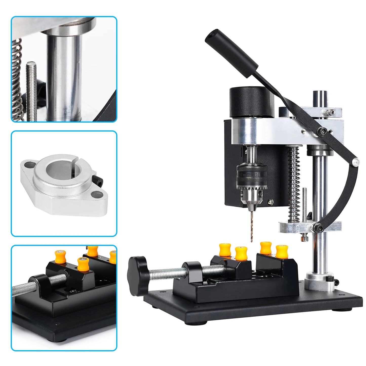 Mini Electric Bench Drill Press Stand Kit 8000 r/min 7-Gear Variable Speed Benchtop Drilling Machine Precise Drill DIY Drilling