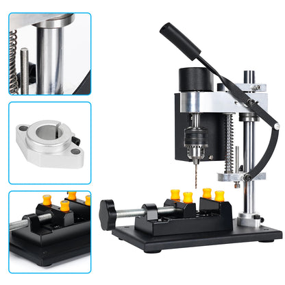 Mini Electric Bench Drill Press Stand Kit 8000 r/min 7-Gear Variable Speed Benchtop Drilling Machine Precise Drill DIY Drilling