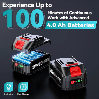 SEESII 2 in 1 Cordless 8 inch Pole Saw Mini Chainsaw Power Electric Polesaw Chain Saw with Extension Pole for Tree Trimming