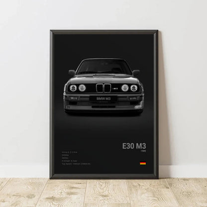 2-A1 Famous Cars G80 M3C Canvas Wall Art Print Poster E30 M3 Z8 Decorative Mural Modern Home Decor Birthday Gift Unframed