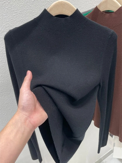 AOSSVIAO Women Autumn Winter 2025 Fashion Turtleneck Jumpers Female Slim Fit Sweater Ladies Solid Color Knitted Soft Pullovers