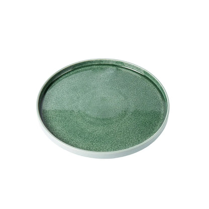 Stackable Dinner Plate Stoneware Microwave Safe Unique Reactive Glaze Hand-Finished Round Design Cabinet Space Saver Elegant
