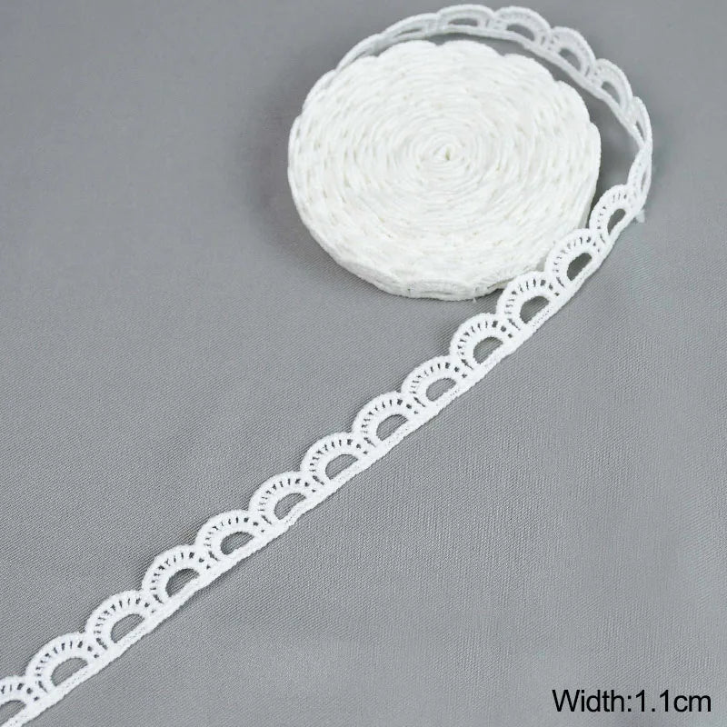 5Yard/rol White Lace Ribbon Tape Fabric Wedding Decoration Gift Wrapping Embroidered Lace Trim DIY Clothes Sewing Craft Supplies