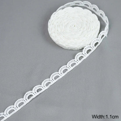 5Yard/rol White Lace Ribbon Tape Fabric Wedding Decoration Gift Wrapping Embroidered Lace Trim DIY Clothes Sewing Craft Supplies