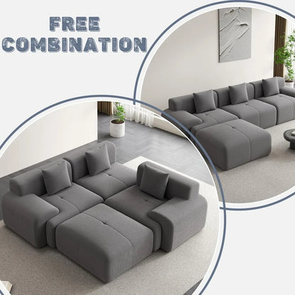 120" Modular L-Shape Sofa, Deep Seat Cloud Couch with Memory Foam, Corduroy Fabric, No Assembly Required (Dark Grey)