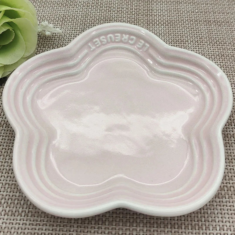 Plum Blossom Small Plate 5.5Inches 14cm Rainbow Sauce Plate Flower Shaped Pet Gradual Spike Bone Plate Tableware Ceramic Dishs