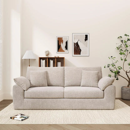 89.8" Modern Loveseat Sofa for Living Room, Cloud Boneless Couches with 4 Pillows, Mid Century Loveseat couches for, Customized