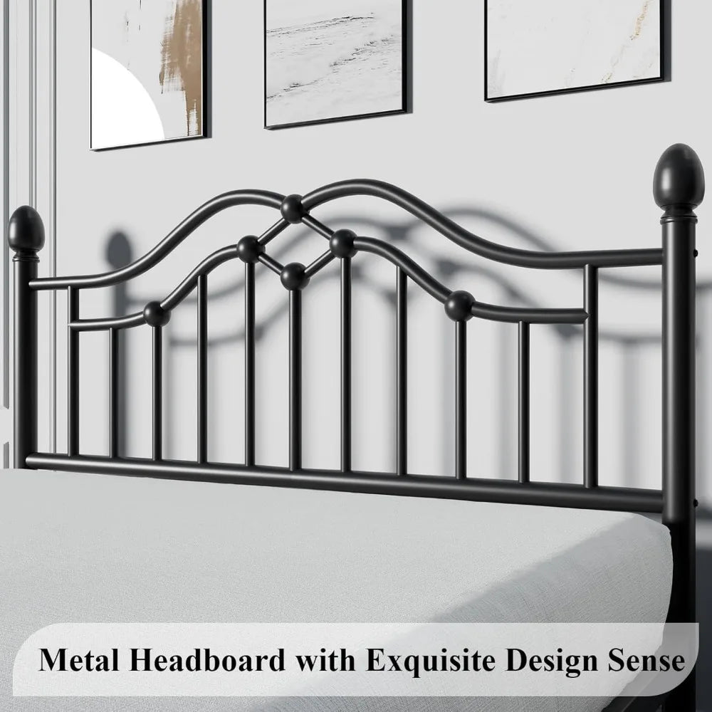Queen Metal Bed Frame with Headboard and Footboard, Modern Iron Platform Bed Frame Support Up to 1200LBS, Under Bed,Customized