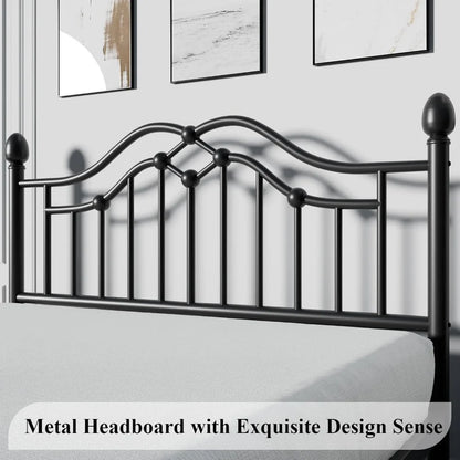 Queen Metal Bed Frame with Headboard and Footboard, Modern Iron Platform Bed Frame Support Up to 1200LBS, Under Bed,Customized