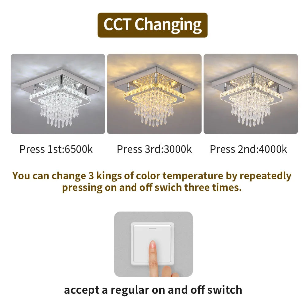 Modern Ceiling Light Led Crystal Chandelier Living Room Bedroom Lustre Aisle Luminaire Home Decor Pendant Lamp Hanging Fixture