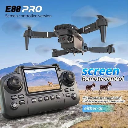 E88PRO Drone 8K 5G HD Dual Camera Aerial Photography Remote control screen display Control Aircraft Quadcopter