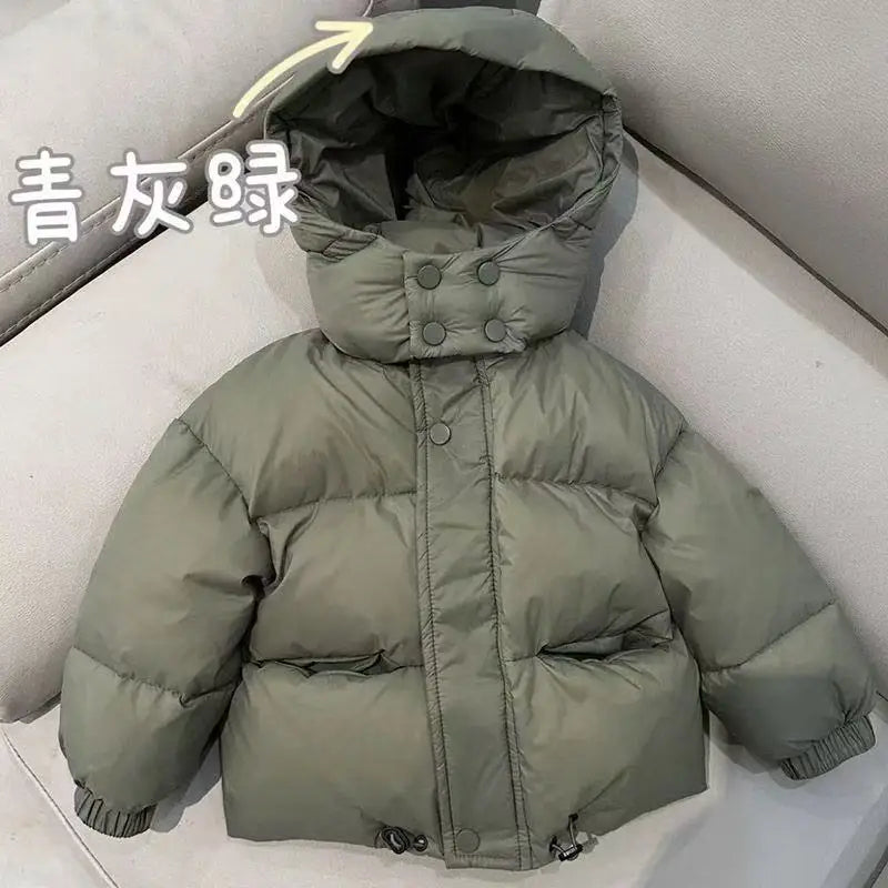 Children Korean Version Boys Girls Thickened Down Clothing Baby Warm Foreign-style Jacket Red Bread Clothing Winter