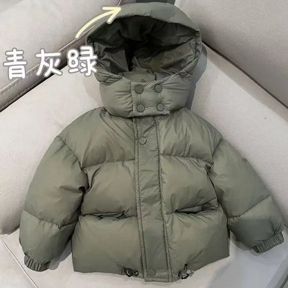 Children Korean Version Boys Girls Thickened Down Clothing Baby Warm Foreign-style Jacket Red Bread Clothing Winter