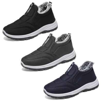 Mens Snow Boots Lightweight Thermal Ankle Boots Comfortable Slip On Sneakers Winter Thick Fur Shoes for Travel Hiking