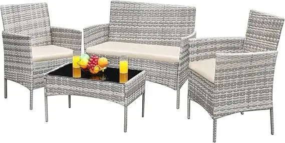 BestsellerBestsellerBestsellerpatio furniture 4 pieces conversation sets outdoor wickerr rattan chairs garden backyard balcony p