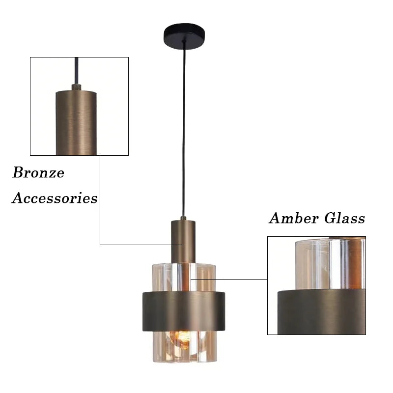 Modern Minimalist Glass Pendant Lamp E27Creativity Cylindrical Pendant Lights Decor Bedroom Diningroom Livingroom Pendant Lights