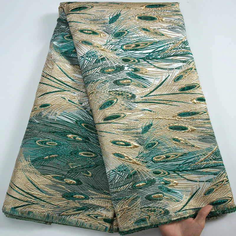 SJD LACE French Jacquard Lace Fabrics 2025 Latest African Brocade Tulle Lace Fabric for Sewing Women Wedding Party Dresses A3327