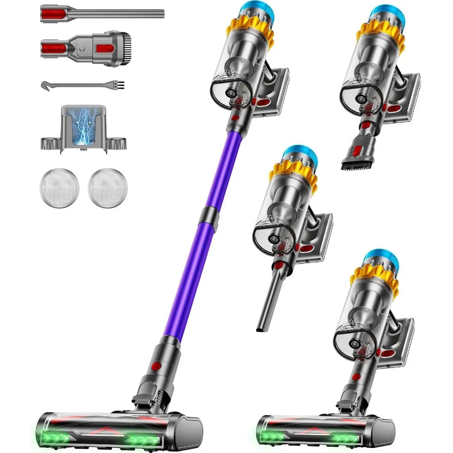 Cordless Vacuum Cleaner 60KPA 75Min 650W Motor Powerful Vacuum Cleaners for Home Self-Stand Cordless Stick Vacuum Rechargeable
