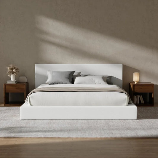 Cloud Upholstered King Bed Frame with Headboard, 5 Inch Foam Padded Platform, No Box Spring, Easy Assembly,Customized
