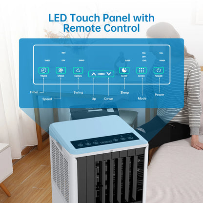 Portable Air Conditioners 8000 BTU, 3-In-1 AC Cooling Unit, 2 Speeds, 24H Timer, Low noise, Quick installation For Room Office