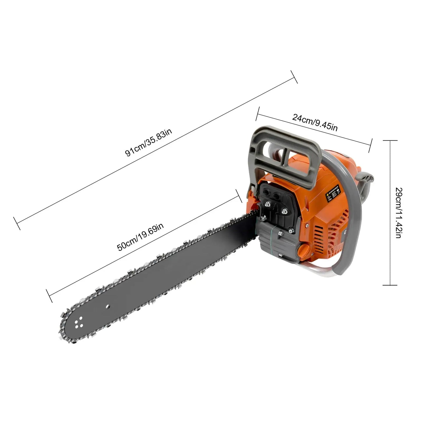 Gas Chainsaw 58Cc Gas Powered Chain Saw 20 Inch Handheld Cordless Petrol Chainsaws 2-Cycle Gasoline Powered Chain Saws for Trees