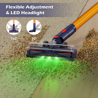 New LED Cordless Upright Vacuum Cleaner, 35Kpa Ultra Lightweight Stick Vacuum for Carpet, Hard Floor, Car, Pet Hair