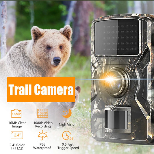 1080P Hunting Camera 2.0in LCD 16MP Infrared Night Vision Mobile Monitoring IP66 Waterproof Trail Camera