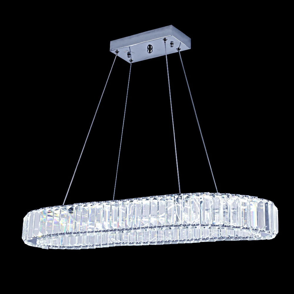 Led Oval Pendant Light Modern Kitchen Island Chandelier Hanging Ceiling Lamp Dining Table Living Room Crystal Decor Lutre Fixtur