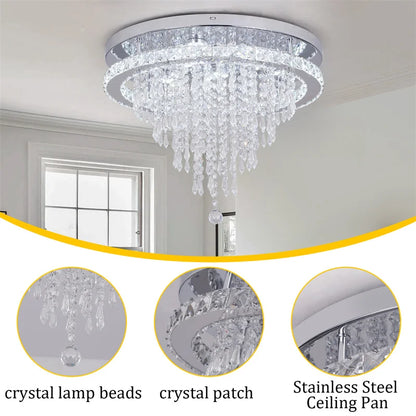 Modern K9 Luxury Crystal Ceiling Lamp Smart Led Living Dining Room Pendant Light Chandelier Remote Control Hanging Decor Luminai